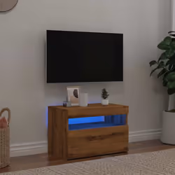 vidaXL TV Cabinet with LED Lights TV Stand TV Unit Artisan Oak Engineered Wood - Additional view 4