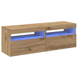 vidaXL TV Cabinets with LED Lights TV Stand 2 pcs Artisan Oak Engineered Wood