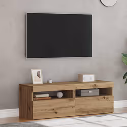 vidaXL TV Cabinets with LED Lights TV Stand 2 pcs Artisan Oak Engineered Wood