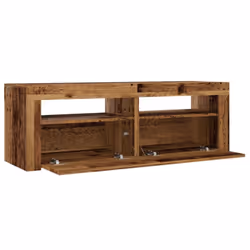 vidaXL TV Cabinet with LED Lights Entertainment Centre TV Stand Media TV Unit - old wood - Additional view 9