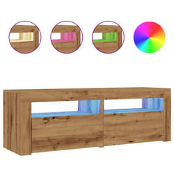 vidaXL TV Cabinet with LED Lights Entertainment Centre TV Stand Media TV Unit - artisan oak