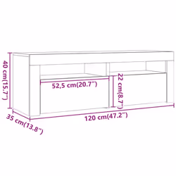 vidaXL TV Cabinet with LED Lights Entertainment Centre TV Stand Media TV Unit - artisan oak