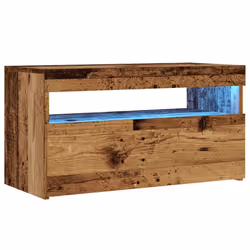 vidaXL TV Cabinet with LED Lights Sideboard TV Stand TV Unit Hifi Cabinet - old wood, 75 x 35 x 40 cm/ 1 pcs - Additional view 2
