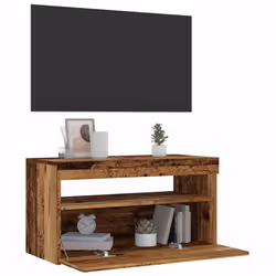 vidaXL TV Cabinet with LED Lights Sideboard TV Stand TV Unit Hifi Cabinet - old wood, 75 x 35 x 40 cm/ 1 pcs - Additional view 4