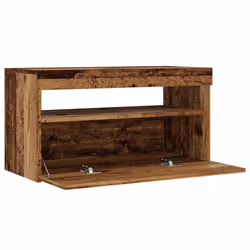 vidaXL TV Cabinet with LED Lights Sideboard TV Stand TV Unit Hifi Cabinet - old wood, 75 x 35 x 40 cm/ 2 pcs - Additional view 10