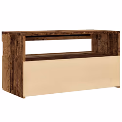 vidaXL TV Cabinet with LED Lights Sideboard TV Stand TV Unit Hifi Cabinet - old wood, 75 x 35 x 40 cm/ 2 pcs - Additional view 9