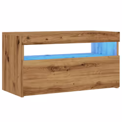 vidaXL TV Cabinet with LED Lights Sideboard TV Stand TV Unit Hifi Cabinet - artisan oak, 75 x 35 x 40 cm/ 2 pcs - Additional view 2