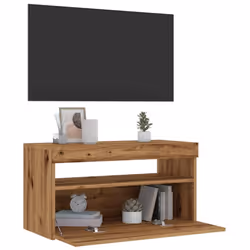 vidaXL TV Cabinet with LED Lights Sideboard TV Stand TV Unit Hifi Cabinet - artisan oak, 75 x 35 x 40 cm/ 2 pcs - Additional view 4