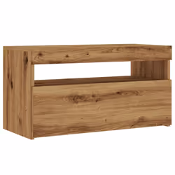 vidaXL TV Cabinet with LED Lights Sideboard TV Stand TV Unit Hifi Cabinet - artisan oak, 75 x 35 x 40 cm/ 2 pcs - Additional view 5