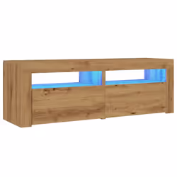 vidaXL TV Cabinet with LED Lights Artisan Oak 120x35x40 cm Engineered Wood - Additional view 2