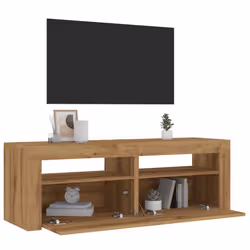 vidaXL TV Cabinet with LED Lights Artisan Oak 120x35x40 cm Engineered Wood - Additional view 4