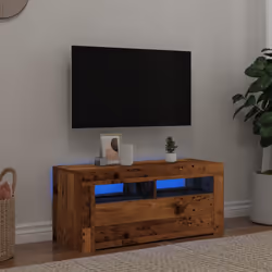 vidaXL TV Cabinet with LED Lights TV Stand TV Unit Old Wood Engineered Wood
