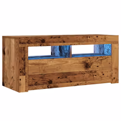 vidaXL TV Cabinet with LED Lights TV Stand TV Unit Old Wood Engineered Wood