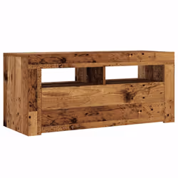 vidaXL TV Cabinet with LED Lights TV Stand TV Unit Old Wood Engineered Wood - Additional view 5