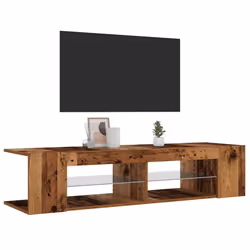 vidaXL TV Cabinet with LED Lights Entertainment Centre TV Stand Media TV Unit - old wood - Additional view 4