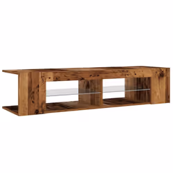 vidaXL TV Cabinet with LED Lights Entertainment Centre TV Stand Media TV Unit - old wood - Additional view 5