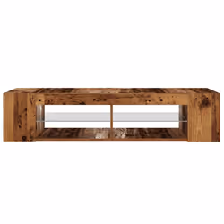 vidaXL TV Cabinet with LED Lights Entertainment Centre TV Stand Media TV Unit - old wood - Additional view 6