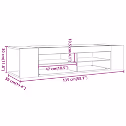 vidaXL TV Cabinet with LED Lights Entertainment Centre TV Stand Media TV Unit - artisan oak