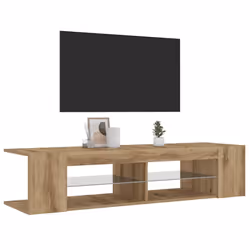 vidaXL TV Cabinet with LED Lights Entertainment Centre TV Stand Media TV Unit - artisan oak - Additional view 4