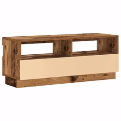 vidaXL TV Cabinet with LED Lights Entertainment Centre TV Stand Media TV Unit - old wood, 100 x 35 x 40 cm - Additional view 8