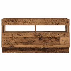 vidaXL TV Cabinet with LED Lights Entertainment Centre TV Stand Media TV Unit - old wood, 80 x 35 x 40 cm - Additional view 4