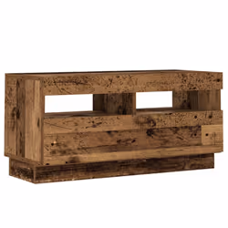 vidaXL TV Cabinet with LED Lights Entertainment Centre TV Stand Media TV Unit - old wood, 80 x 35 x 40 cm - Additional view 5
