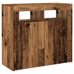 vidaXL Sideboard with LED Lights Storage Cupboard Cabinet Buffet Highboard - old wood, 80 x 35 x 75 cm - Additional view 5