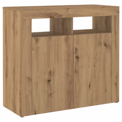 vidaXL Sideboard with LED Lights Storage Cupboard Cabinet Buffet Highboard - artisan oak, 80 x 35 x 75 cm - Additional view 5