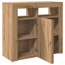 vidaXL Sideboard with LED Lights Storage Cupboard Cabinet Buffet Highboard - artisan oak, 80 x 35 x 75 cm - Additional view 9