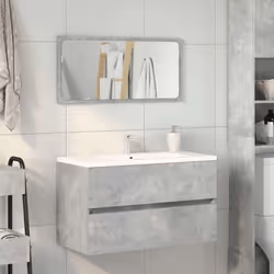 vidaXL Bathroom Cabinet with Mirror Concrete Grey Engineered Wood