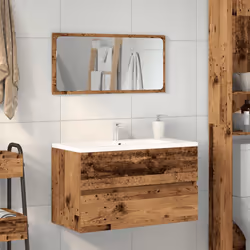 vidaXL Bathroom Furniture Set 2 Piece Storage Cabinet Cupboard Engineered Wood - old wood