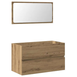 vidaXL Bathroom Furniture Set 2 Piece Storage Cabinet Cupboard Engineered Wood - artisan oak