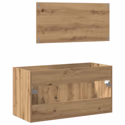 vidaXL Bathroom Furniture Set 2 Piece Engineered Wood Sink Cabinet Storage - artisan oak - Additional view 5