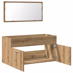 vidaXL Bathroom Furniture Set 2 Piece Engineered Wood Sink Cabinet Storage - artisan oak - Additional view 6