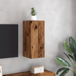 vidaXL TV Cabinet Engineered Wood Wall Mounted Stand Living Room TV Console - old wood, 1 pcs