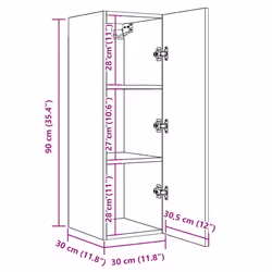 vidaXL TV Cabinet Engineered Wood Wall Mounted Stand Living Room TV Console - old wood, 2 pcs