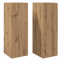 vidaXL TV Cabinet Engineered Wood Wall Mounted Stand Living Room TV Console - artisan oak, 2 pcs