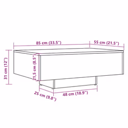 vidaXL Coffee Table Hallway Accent Side Table Sofa End Table Engineered Wood - old wood - Additional view 3
