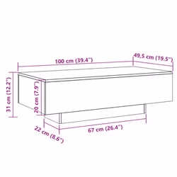 vidaXL Coffee Table Hallway End Table Side Table Old Wood Engineered Wood - old wood - Additional view 9