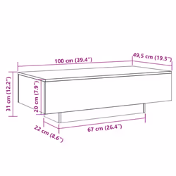 vidaXL Coffee Table Hallway End Table Side Table Old Wood Engineered Wood - artisan oak - Additional view 9