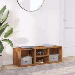 vidaXL Shoe Storage Bench Shoe Rack Stand Shoe Shelf Cabinet Engineered Wood - old wood