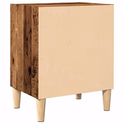 vidaXL 1/2x Bed Cabinet with Solid Wood Legs 40x30x50 cm Stand Multi Colors - old wood, 2 pcs - Additional view 5