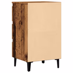 vidaXL Bed Cabinets with Metal Legs Nightstand Side Table Storage Bed Table - old wood - Additional view 6