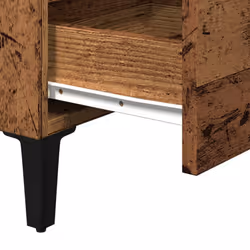 vidaXL Bed Cabinets with Metal Legs Nightstand Side Table Storage Bed Table - old wood - Additional view 7