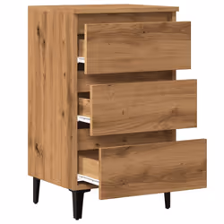 vidaXL Bed Cabinets with Metal Legs Nightstand Side Table Storage Bed Table - artisan oak - Additional view 4