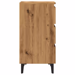 vidaXL Bed Cabinets with Metal Legs Nightstand Side Table Storage Bed Table - artisan oak - Additional view 5