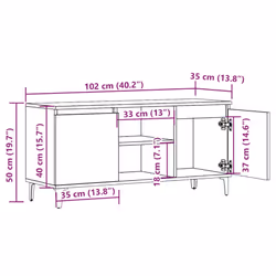 vidaXL TV Cabinet with Metal Legs Sideboard TV Stand TV Unit Hifi Cabinet - old wood