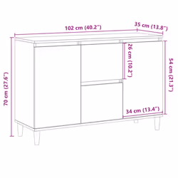 vidaXL Sideboard Cupboard Storage Cabinet Buffet Highboard Engineered Wood - old wood