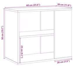 vidaXL Side Cabinet Storage Unit Side Table Hall Sofa Table Engineered Wood - old wood - Additional view 8