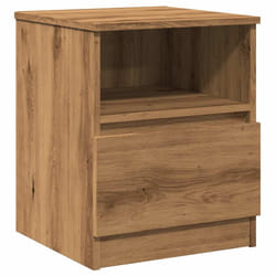 vidaXL Bed Cabinet Nightstand Side Table Storage Bed Table Engineered Wood - artisan oak, 1 pcs